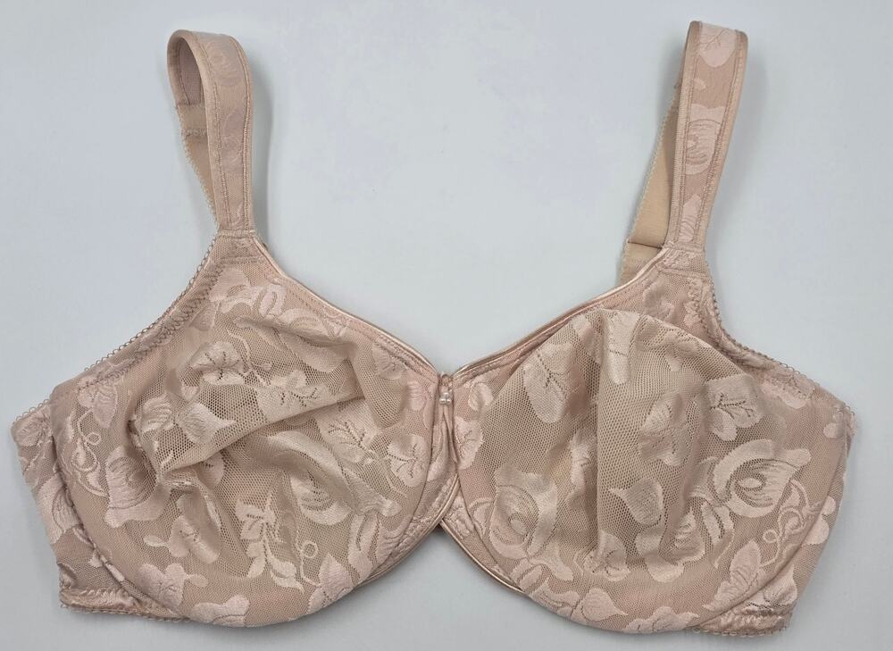 Wacoal Awareness Full Figure Seamless Underwire Floral Bra 36D Nude Wide Straps